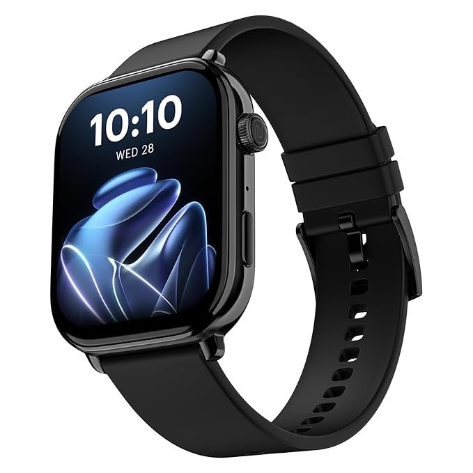 Noise Pulse 4 Max India's 1st Ever AI Create Smart Watch, AI Search, 1.96" AMOLED Display, Functional Crown, Premium Metallic Finish, BT Calling, 7 Menu Styles, Health Suite?? (Jet Black)