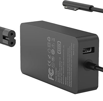 Maxelon Power Cable&Surface Pro Charger 65W For Microsoft Surface Charger,Surface Pro 9,8,7+,7,6,5,4,3,X,Windows Surface Laptop 5,4,3,2,1 Studio,Surface Go Tablet,Surface Book 3,2,1,Black
