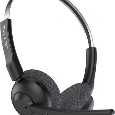 JLab Go Work Pop On-Ear Wireless Headset, Black, 50+ Hours Playtime, Bluetooth Multipoint, Rotating Boom Mic, Noise Canceling MEMS Microphone, Light-Weight and Portable, for PC/Mac or Mobile