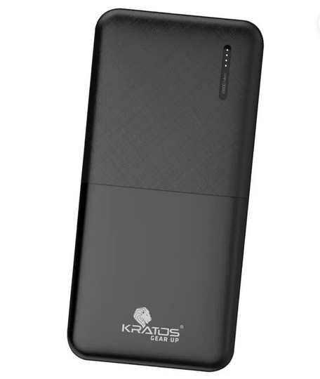 Kratos 10000 mAh 12 W Compact Pocket Size Power Bank  (Black, Lithium Polymer, Fast Charging for Mobile, Tablet, Smartwatch, Trimmer, Tablet)