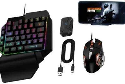 Decasa Bluetooth Gaming Keyboard Mouse Convertor for Smartphone 4 in 1 Mobile Game Combo Set
