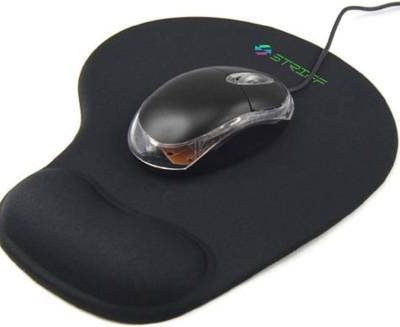 STRIFF Gel Wrist Support Mouse pad Gaming Mouse Pad with Lycra Cloth - Nonslip Mousepad??(Black)