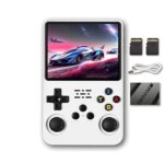 Retro Handheld Game Console, Open-Source R36S with 3.5" IPS Screen, Linux System, Portable Gaming & Entertainment Device, Includes 64G/128G TF Card (White)