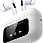 SPIKARUST Smart Touch Display True Wireless Buds, Type-C Fast Charging, Bv5.0, Find My Earbuds, 4 Mics ENC for Clear Calling, Transparency Mode, EQ Mode (White)