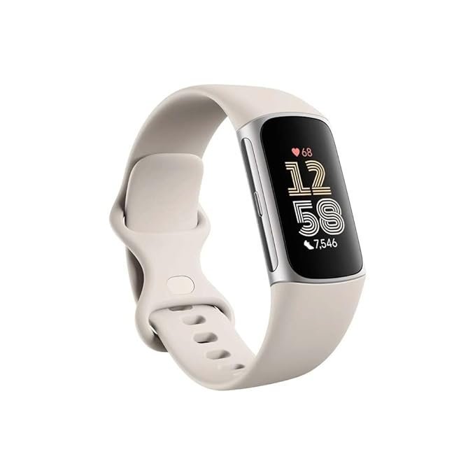 Fitbit Charge 6, Porcelain/Silver Aluminum
