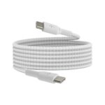 Belkin USB-C to USB-C Braided 6.6 Feet (2 Meter) Fast charging Type C Cable, for iPhone 15 Series and other USB-C Devices, Tough and Durable, 60W PD, USB-IF Certified - White