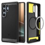 Spigen Rugged Armor Magfit Back Cover Case Compatible with Samsung Galaxy S25 Ultra (TPU + Poly Carbonate | Matte Black)