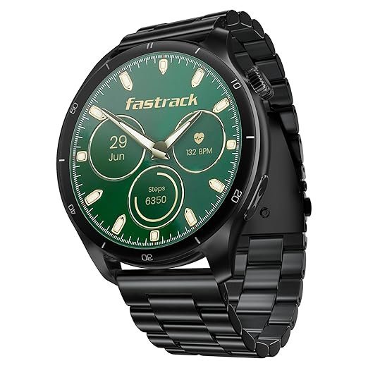 Fastrack Dezire FX1 PRO Fashion Smart Watch, 1.43" AMOLED, 466*466 Pixel Resolution, SingleSync BT Calling, AI Voice Assistant, 100+ Sports Modes & Smartwatch Faces, Upto 5 Day Battery, IP68 (Black)