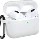 EDNITA Airpods Pro 2 Case Compatible with Airpod 2 Pro & Airpods Pro, Earphone Case Cover Keychain | Shock Ressitant Full Protection LED Visible (White)