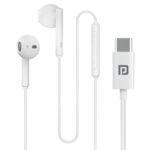 Portronics Conch Theta C in Ear Type C Wired Earphones with in Line HD Mic, Powerful Audio, 14.2mm Driver, Unique Earbuds Design, TPE Anti Tangle Wire, in line Controls, Wide Compatibility(White)