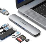 Lemorele USB C Hub 7-in-2 (Hub for MacBook) with Thunderbolt Port, USB 3.0 Port, 4K HDMI, 100W PD, SD/TF Port, Thunderbolt Compatible with MacBook Pro/Air M1 to M4 Chips