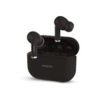 Philips Audio TAT1169BK/94 True Wireless in Ear Earbuds with Pocket Sized Charging Case, Play Time Upto 55Hrs, 12mm Dynamic Drivers, Inbuilt Mic, IPX4 Splash & Sweat Resistant (Black)
