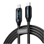 iFAST Digital Display USB C to Lighting Cable PD 36W Super-Fast Charging Cable with Digital Display for iPhone 14 13 12 11 Pro Max Xr Xs 8 and more | 480Mbps Data Transfer | Nylon Braided+TPE (Black)