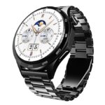boAt Enigma Radiant Men's Luxury Watch w/Functional Crown, Upto 6 Days Battery, 200+ Cloud Watch Faces, Guided Breathing, 1.43"(3.63 cm) AMOLED Display Smart Watch (Metal Black)
