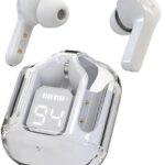 UltraPods Max TWS Earbuds Pro Bluetooth | Transparent Design | Fast Charging | 13mm HD Bass Drivers | Built-in Mic | Running, Outdoors, Music Sound (White)