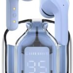 Gizitacore in-Ear Wireless Earbuds, Ultrapods max TWS Bluetooth Earphones with Charging Case and LED Digital Display, Microphone, Works with iPhone Android and Bluetooth Devices (Sky Blue)