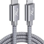 Wayona Type C to Lightning MFI Certified 20W Fast charging Nylon Braided USB C Cable for iPhone 14,14 Pro,14 Pro Max, IPhone 13 Series,12,12 Pro,11,11 Pro Max iPhone 12 Mini, X, 8 (2M, Grey)