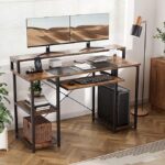 TEKAVO Computer Table With Keyboard Tray | Desktop Table For Home Office|120x60x87 Cm/DIY, Engineered Wood, Matte, Brown