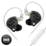 KZ ZS12 PRO X Wired IEM Earphone with Mic, Hybrid 10mm 1DD + 5 Balanced Armature HiFi in-Ear Monitor, Tuning Switch, 0.75mm Detachable Cable, 3.5mm Plug for Audiophiles & Musician (Tuning)
