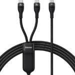 Baseus USB C Cable 100W 4.9FT 5A Type C Charger Cable Fast Charging 2 in 1 Multi Charging Cable, Nylon Braided USB C to USB C Cable for AIR/Mini 6 MacBook Galaxy S22 21 S10 Note