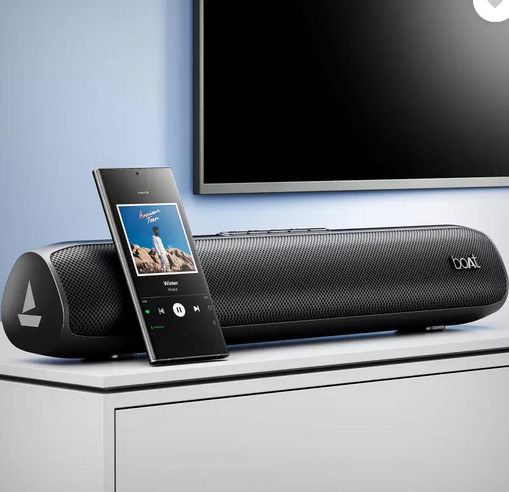 boAt Aavante Bar 520 w/ Dual Passive Radiators,6 HRS Playback & Sleek Design 16 W Bluetooth Soundbar  (Charcoal Black, 2.0 Channel)