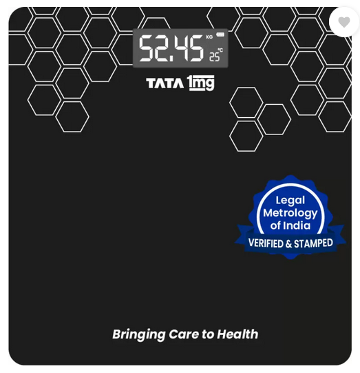 TATA 1mg Digital Weighing Scale, Premium Weighing Machine for Precise Measurement Weighing Scale  (Black)
