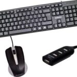 zebion K500 Wired Keyboard + Rocky wired Mouse + Pronto101 Usb hub Combo Set??(Black)