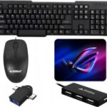 The Originals Prodot Keyboard, Mouse and usb Hub , mouse pad and otg cable Combo Set Combo Set??(Black)